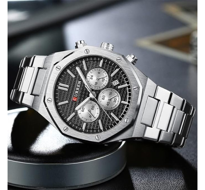 Часы наручные Curren 8440 (Silver Black Silver) (18693)