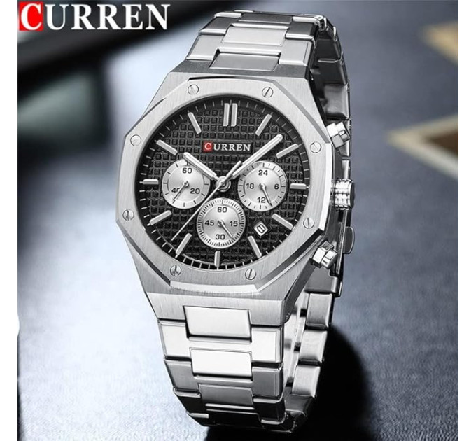 Часы наручные Curren 8440 (Silver Black Silver) (18693)