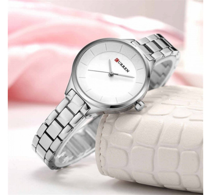 Часы наручные женские Curren 9015 (Silver White) (18679)