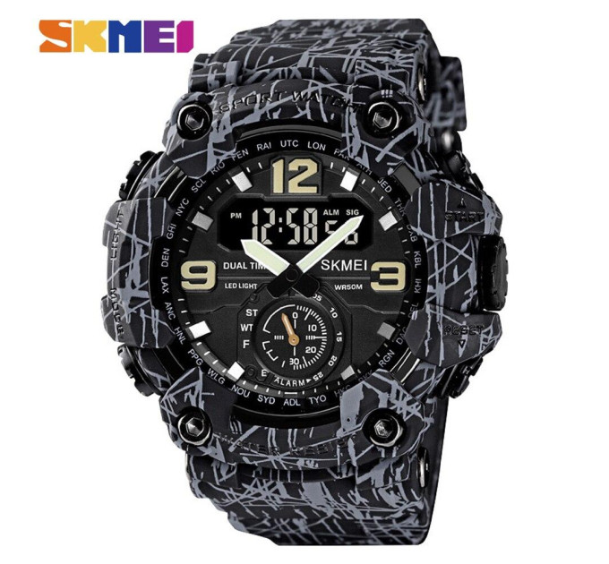 Часы наручные мужские Skmei 1637 (Gray Black, 1637GYBK) (18442)