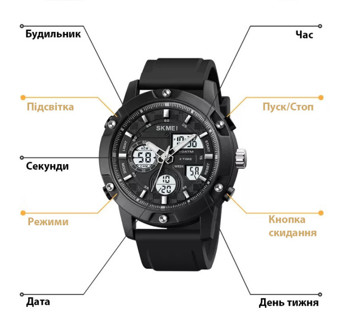 Часы наручные мужские Skmei 1757 (Black White, 1757BKWT) (18426)