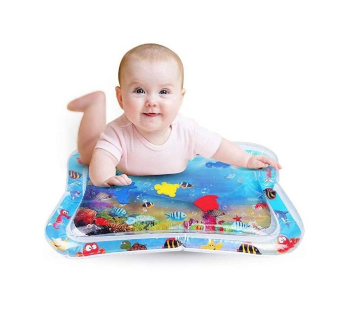 Детский водный коврик развивающий 65х45см LVR 022 надувной акваковрик для малышей (Blue) (18987)