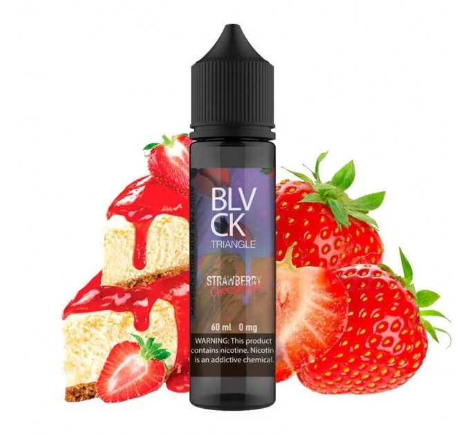 Жидкость для электронных сигарет Black Triangle Strawberry Cheesecake 60 мл 0 мг (Клубничный чизкейк)