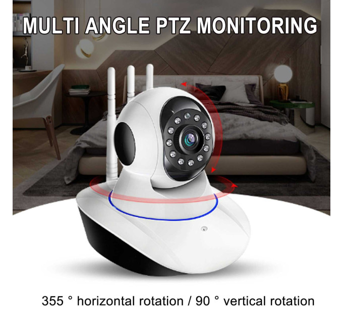 Камера видеонаблюдения беспроводная, Ночное видение PIX-LINK RW207PA 1080P/2MP шпионская мини Wi-Fi камера (White) (18656)