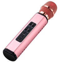 Караоке-микрофон беспроводной Losso K6 Premium со встроенным динамиком и Bluetooth (Rose)