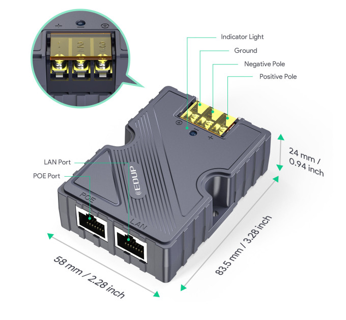 Комплект для Starlink Gen 2 EDUP EP-SK9603 PoE инжектор и сетевой адаптер питания (19210)