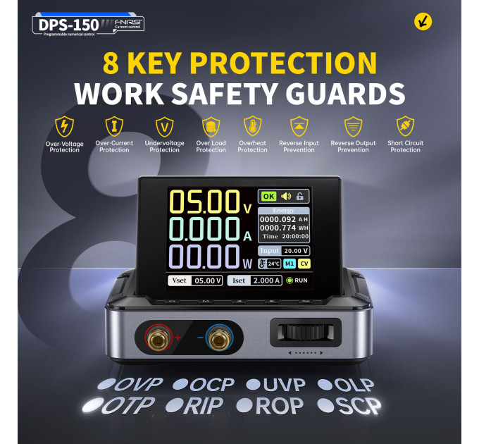 Лабораторный блок питания Fnirsi DPS-150 регулируемый импульсный БП Type-C/DC (19163)