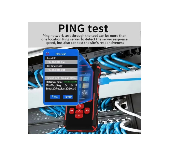 Многофункциональный кабельный тестер Noyafa NF-859GK  PoE тестер витой пар, Wiremap, SCAN, NCV, QC, VFL, PING, IP-scan, RJ45 (19805)