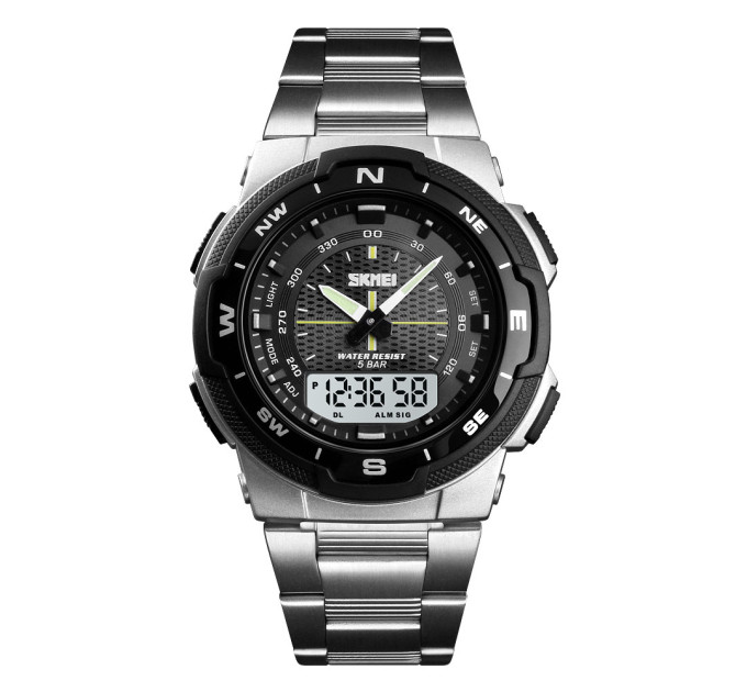 Мужские наручные часы Skmei 1370 Original (Silver, 1370SI) (17129)