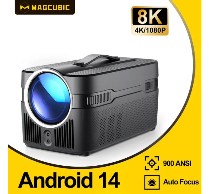 Мультимедийный смарт-проектор с автофокусом Magcubic HY450C Android 14, chip H726, 8K24fps, 2GB/16GB с голосовым управлением домашний кинотеатр (Black) (19396)