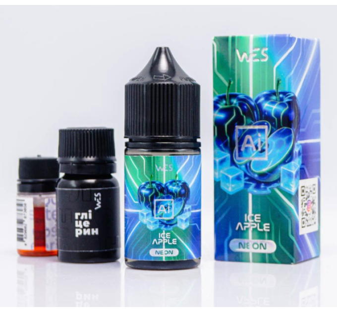 Набор для самозамеса на солевом никотине WES AI NEON 30 мл (Ice Apple Зеленое яблоко с холодком, 0-50 мг) (18613)