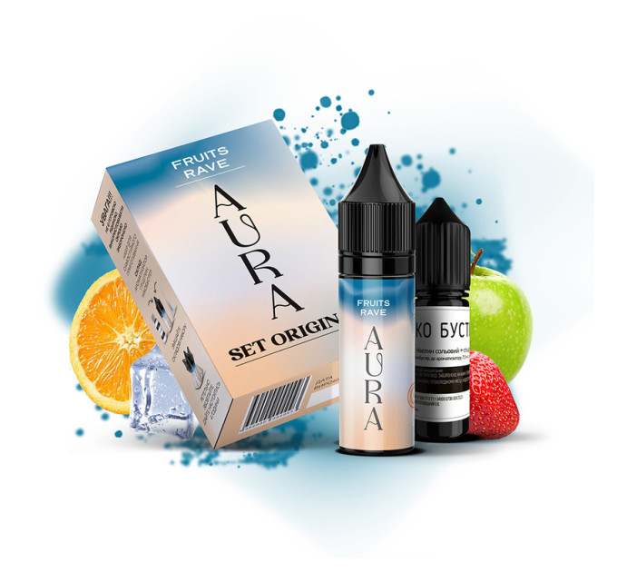 Набор для самозамеса солевой Aura 30 мл (Fruits Rave Апельсин Клубника Яблоко, 0-50 мг) (17209)