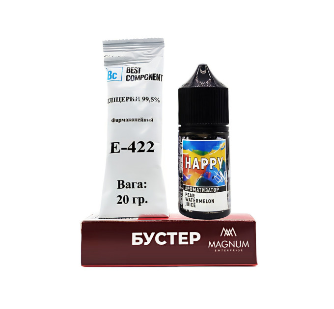 Набір для самозамісу сольовий Happy 30 мл, 0-50 мг Pear Watermelon Juice (Груша-Кавун) (16931)