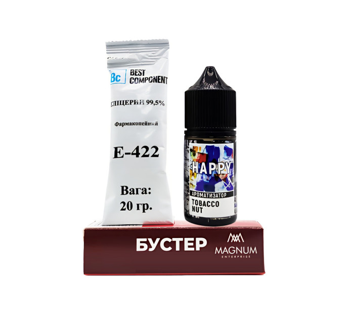 Набор для самозамеса солевой Happy 30 мл, 0-50 мг Tobacco Nut (Табак с оттенками орехов) (16933)