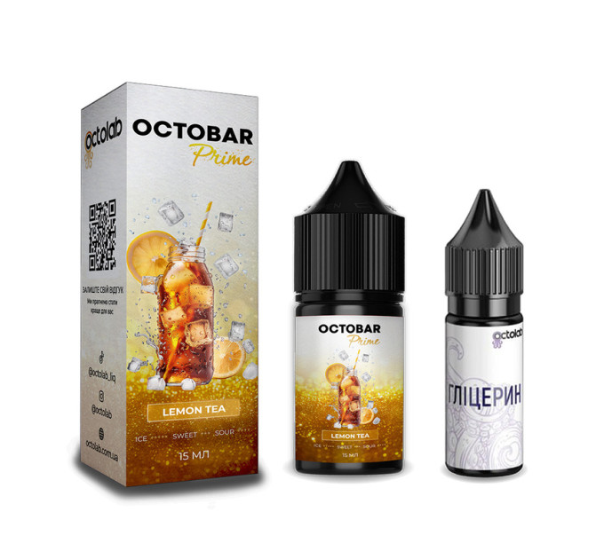Набір для самозамісу сольового Octobar Prime 30 мл, 0-50 мг Lemon Tea (Чай з лимоном) (16895)