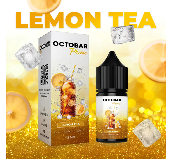 Набір для самозамісу сольового Octobar Prime 30 мл, 0-50 мг Lemon Tea (Чай з лимоном) (16895)