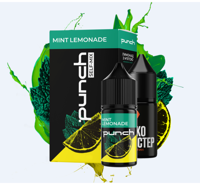 Набор для самозамеса солевой Punch 30 мл (Mint Lemonade Кислый мятный лимонад со льдом, 0-50 мг) (17375)