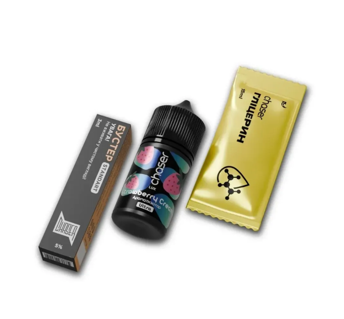 Набор компонентов для самозамеса солевой CHASER Lux Ultra 30 мл (STRAWBERRY CREAM, 0-50 мг) (18064)