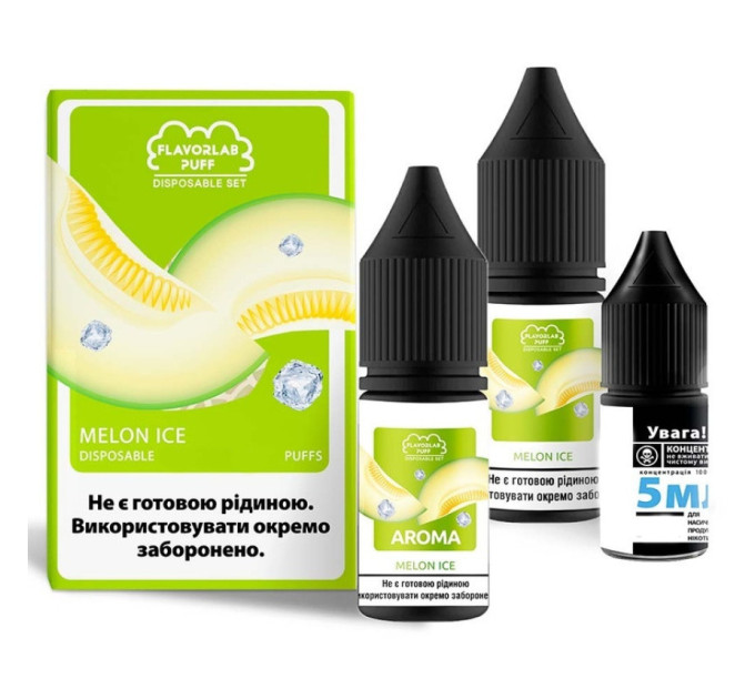 Набор компонентов для самозамеса солевой Flavorlab Disposable Puff 30 мл (Melon ice, Ледяная дыня 0-65 мг) (19747)
