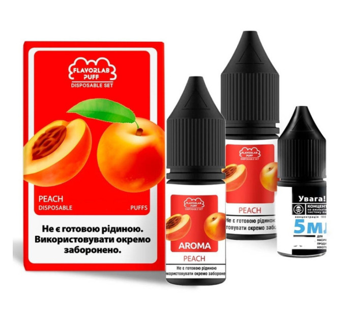 Набор компонентов для самозамеса солевой Flavorlab Disposable Puff 30 мл (Peach, Персик 0-65 мг) (19754)