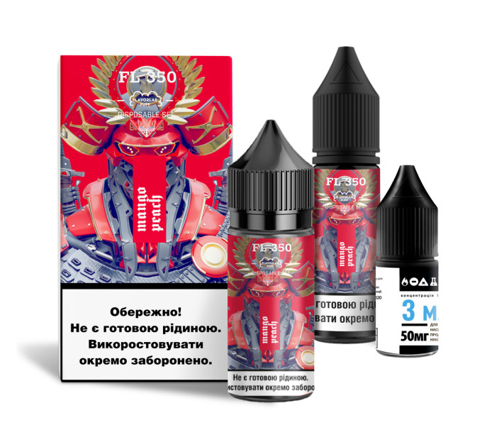 Набор компонентов для самозамеса солевой Flavorlab FL350 30 мл (Mango Peach Манго Персик, 0-65 мг) (18225)