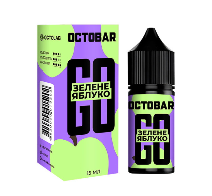 Набор компонентов для самозамеса солевой Octobar GO 30 мл (Зеленое яблоко, 0-50 мг) (19853)