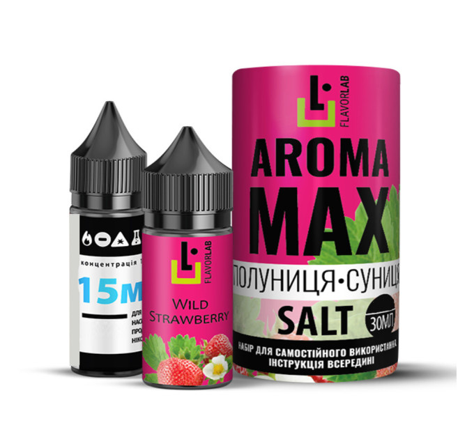 Набор компонентов для самозамеса солевой жидкости Flavorlab Aroma MAX 30 мл (Клубника-Земляника, 0-65 мг) (17936)