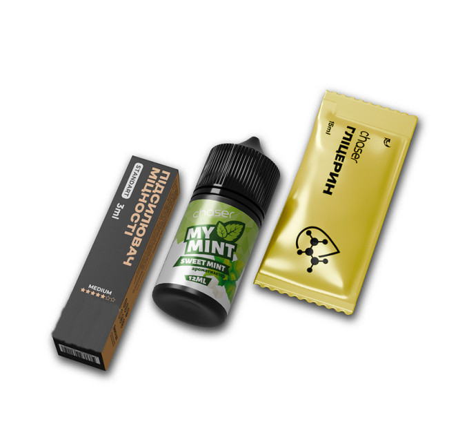 Набор компонентов для самозамеса солевой заправки CHASER MY MINT 30 мл (Sweet Mint, Сладкая мята 0-50 мг) (19043)