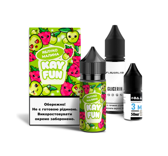 Набор компонентов для самозамеса солевой заправки Flavorlab Kayfun 30 мл (Малина Яблоко, 0-50 мг) (18702)
