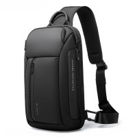 Однолямочный рюкзак через плечо Bange BG-7566 7л Сумка-слинг с USB-разъемом (Black)