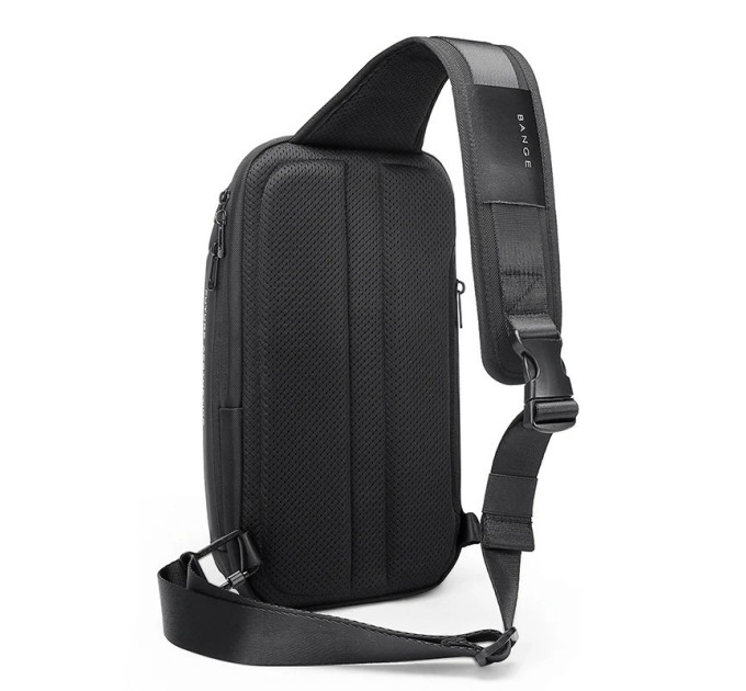 Однолямочный рюкзак через плечо Bange BG-7566 7л Сумка-слинг с USB-разъемом (Black) (19367)
