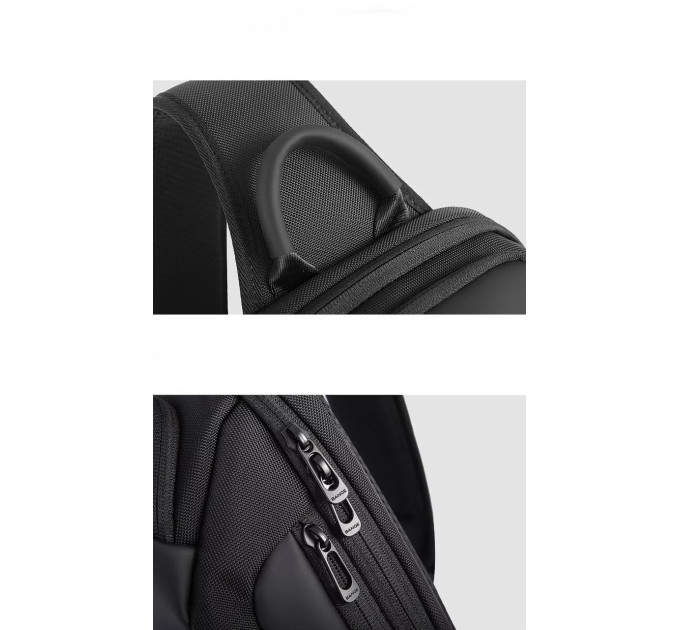 Однолямочный рюкзак через плечо Bange BG-7566 7л Сумка-слинг с USB-разъемом (Black) (19367)