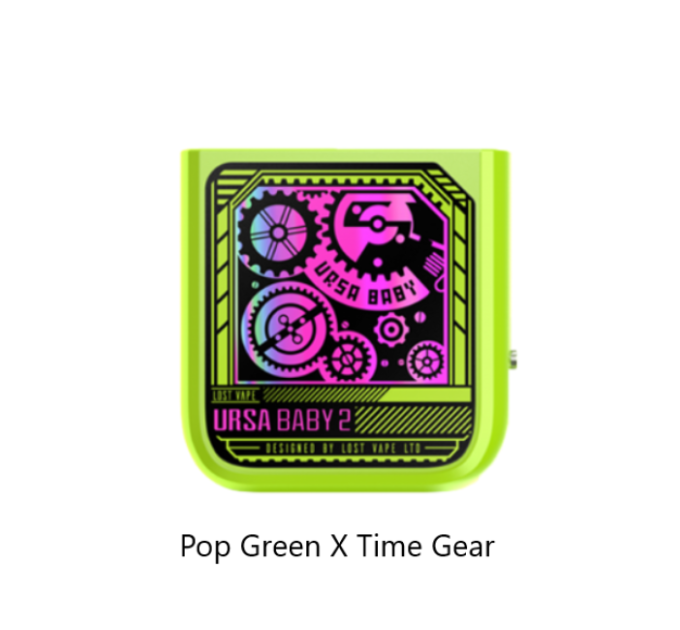 Под-система Lost Vape Ursa Baby 2 Pod 900mAh 2.5ml Оригінальний комплект (Pop Green x Time Gear) (15800)