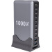 Сетевая зарядная станция ILEPO 1000W на 2 USB+8 Type-C мультизарядное устройство мощный блок питания (Black) (19340)