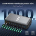 Сетевая зарядная станция ILEPO 1000W на 2 USB+8 Type-C мультизарядное устройство мощный блок питания (Black) (19340)