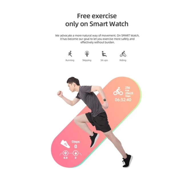 Смарт-часы фитнес-браслет D18 умный трекер с пульсометром (White) (18794)