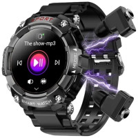 Смарт-часы с наушниками LEMFO T96 Original силиконовый ремешок (Black Black)