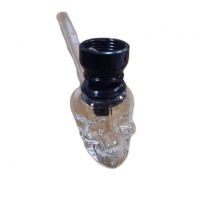 Трубка курительная стеклянная с охлаждением D&K Череп DK-8587 (Black)