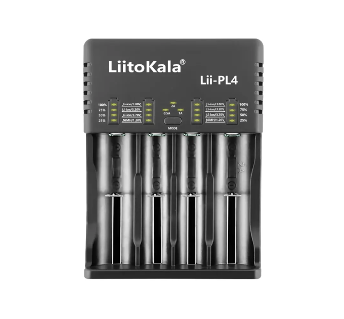 Умное зарядное устройство для аккумуляторов LiitoKala Lii-PL4 АА, ААА, 18650, 21700, 26650 Li-ion, LiFePO4, Ni-MH, Ni-Cd (19409)