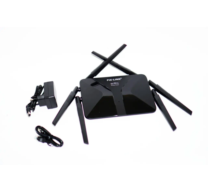 Высокоскоростной маршрутизатор WI-FI роутер 6 антенн PIX-LINK LV-WR50Q (Black) (17965)