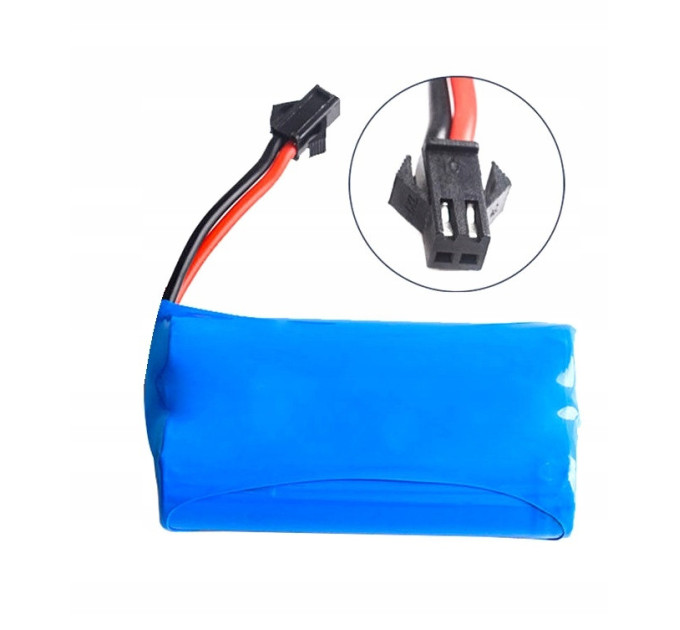 Аккумулятор 18650 7.4V 2900 mAh с коннектором JST SM-2P для детских игрушек и радиоуправляемых моделей (18855)