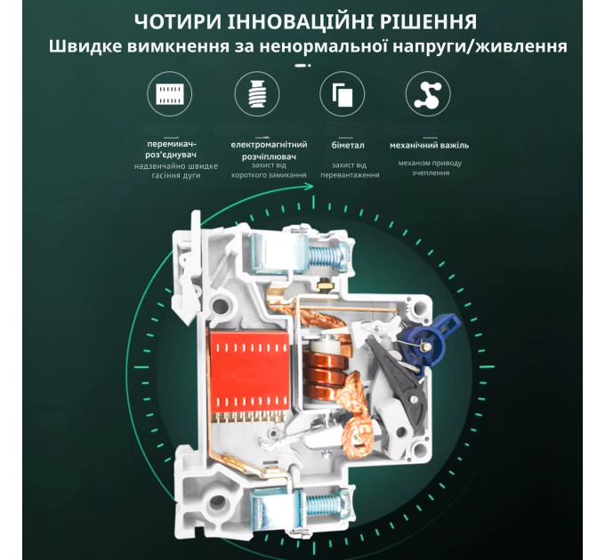 Автоматический выключатель AC TOMZN TOB1-63H однополюсный 1P 230/400V 32A предохранитель переменного тока (19608)