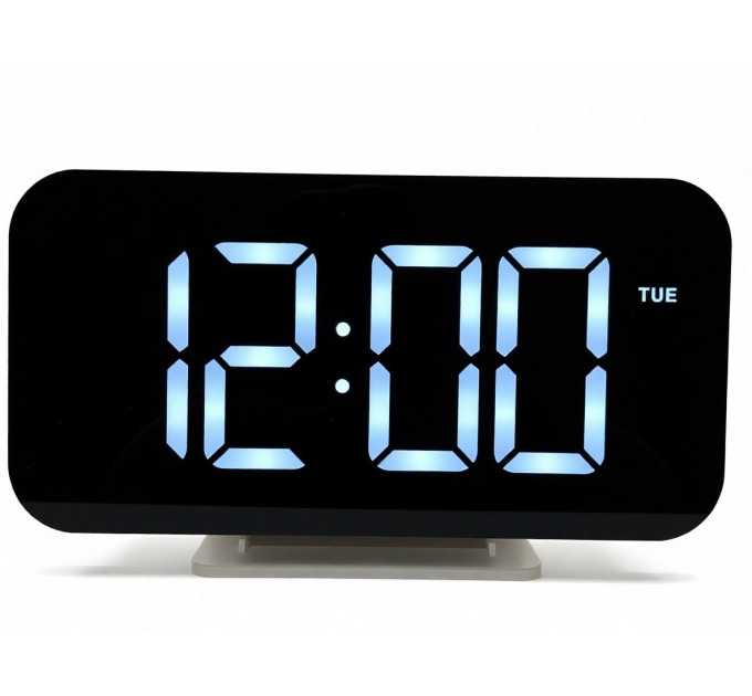 Часы электронные настольные LVR 9010 интерьерные с будильником и подсветкой (White) (19257)