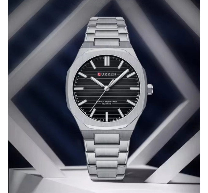 Часы наручные Curren 8456 (Silver Black Silver) (18694)