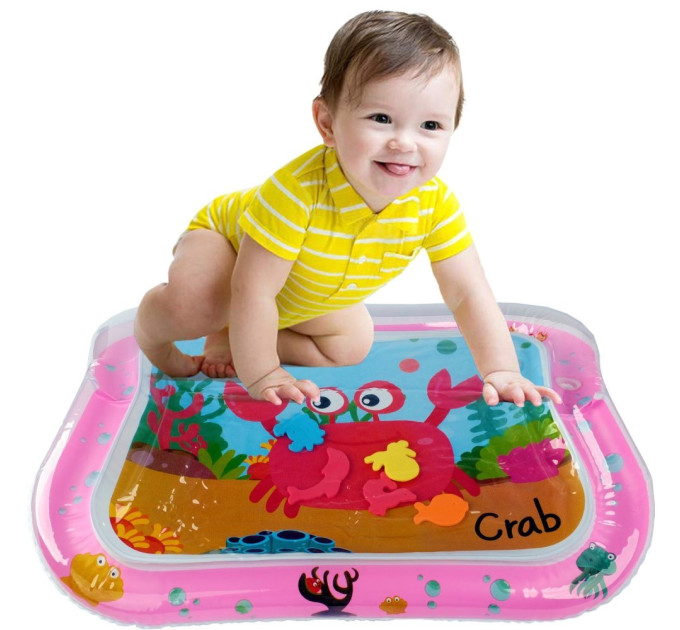 Детский водный коврик развивающий 65х45см LVR 022 надувной акваковрик для малышей (Pink) (18988)