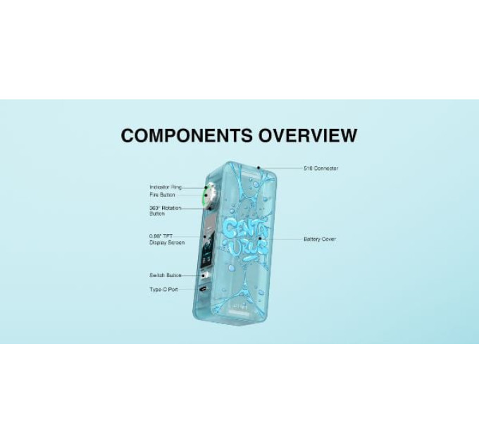 Электронная сигарета Lost Vape Centaurus N100 100W with Centaurus Sub Ohm Tank 5ml Original Kit (Blue Waves) (17426)