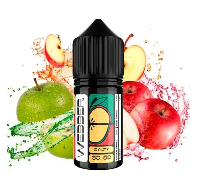 Жидкость для POD систем WEBBER Double Apple 30 мл 30 мг (Кисло-сладкое красное и зеленое яблоко)