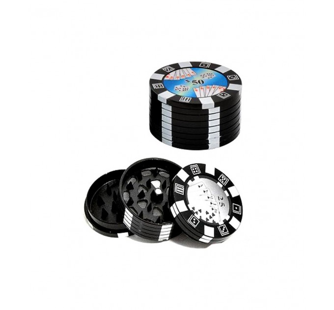 Гриндер для измельчения табака фишки для покера HL-207 (Black 50 фишек) (15699)