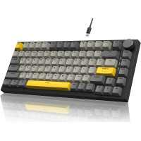 Клавиатура механическая AJAZZ AK820 Moon Switch / с подсветкой RGB / Раскладка 75% (Gray White Yellow)