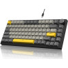 Клавиатура механическая AJAZZ AK820 Moon Switch / с подсветкой RGB / Раскладка 75% (Gray White Yellow) (19570)
